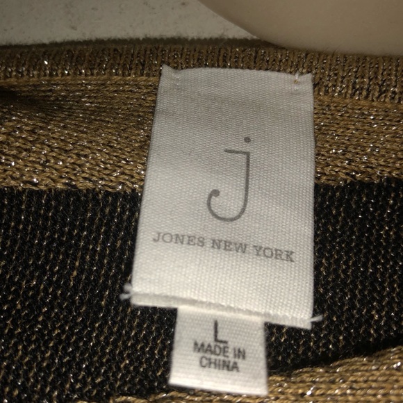 Jones of New York NWT Black & Gold Chic Sweater - Picture 4 of 8